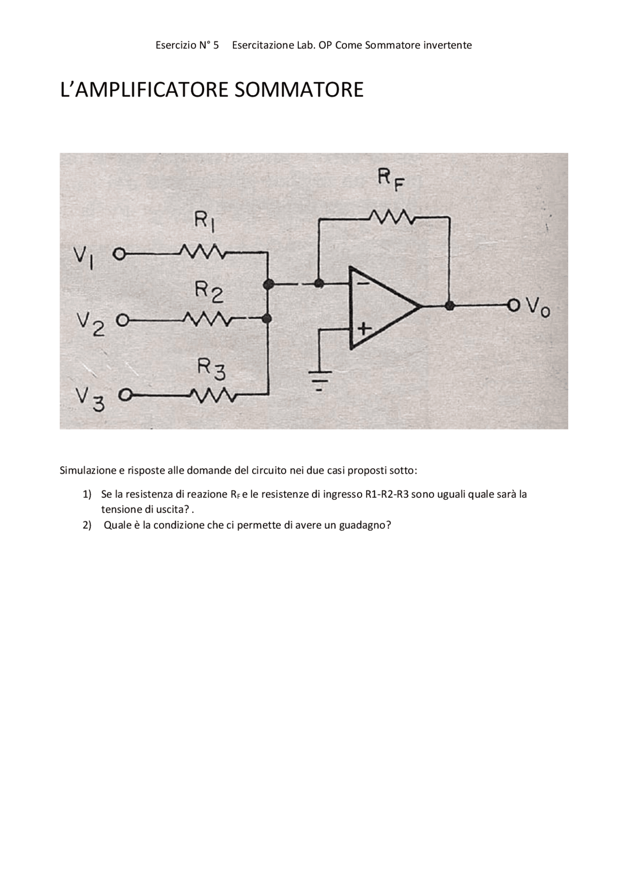 Amplificatore Operazionale Docsity