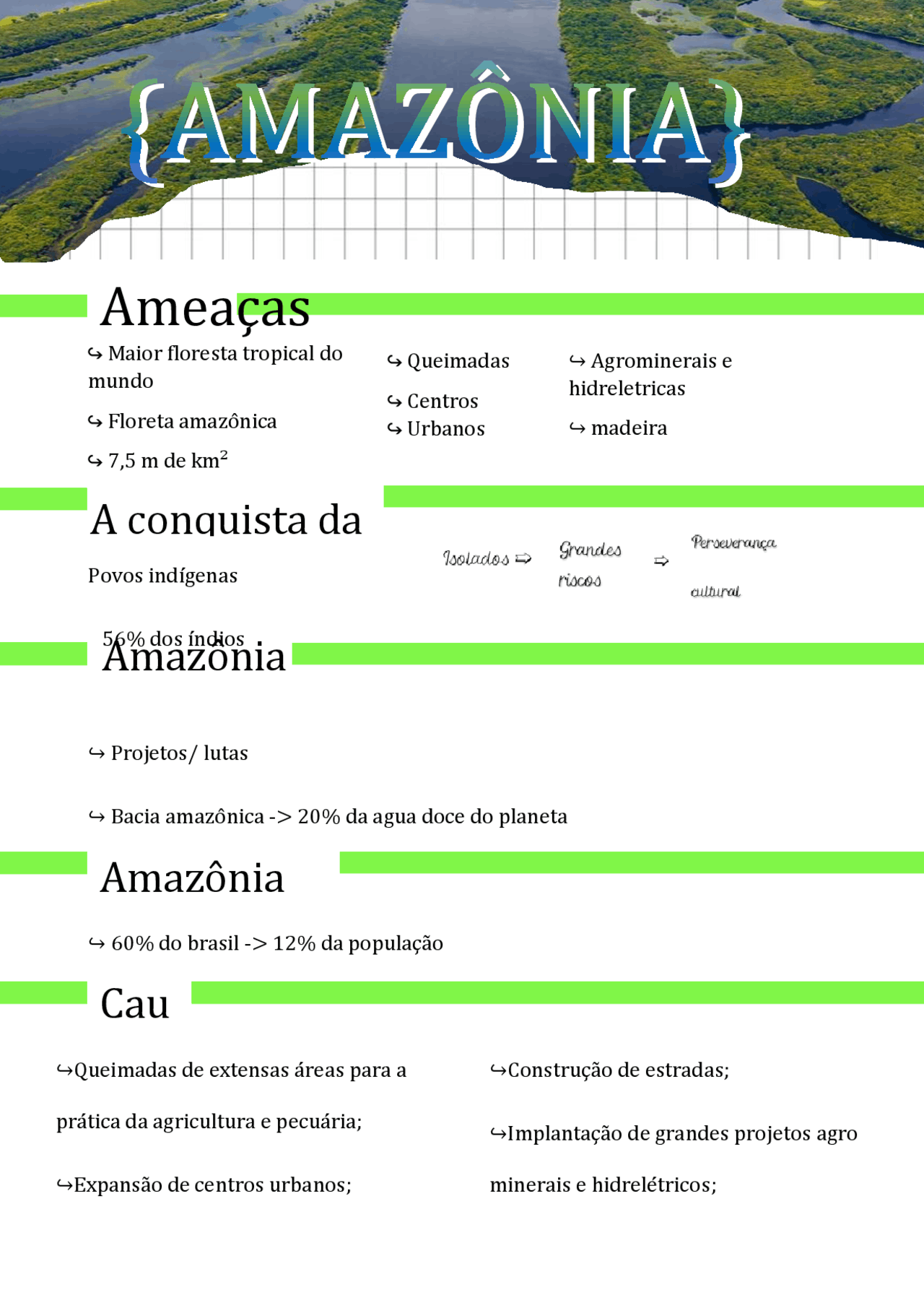 RESUMO SOBRE A AMAZONIA | Resumos Geografia | Docsity