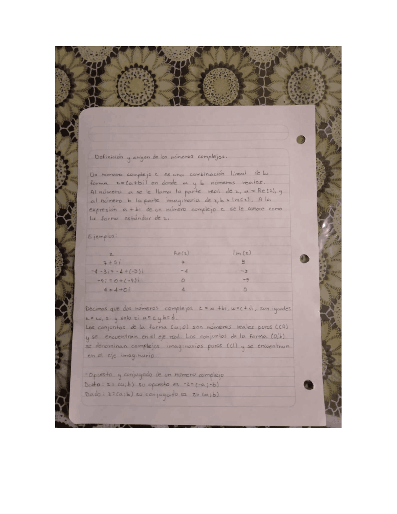 Números Complejos Y Origen de ellos | Apuntes de Álgebra Lineal | Docsity