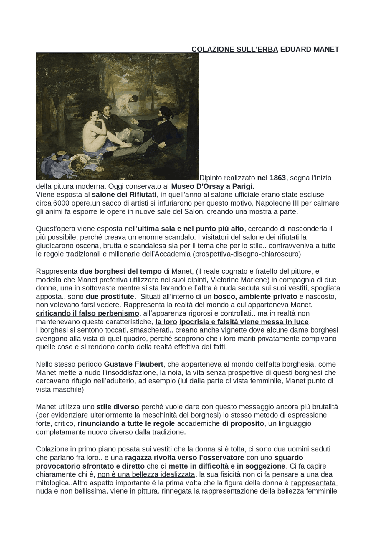 colazione sull erba di manet