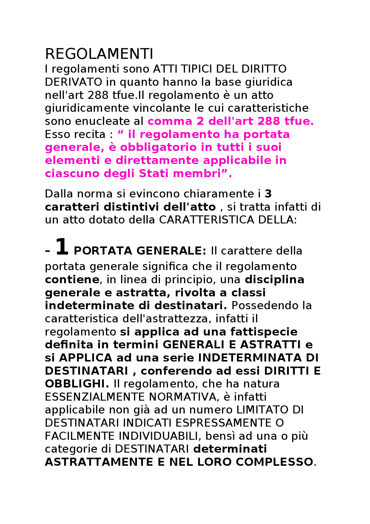 Regolamenti dell'unione europea Docsity