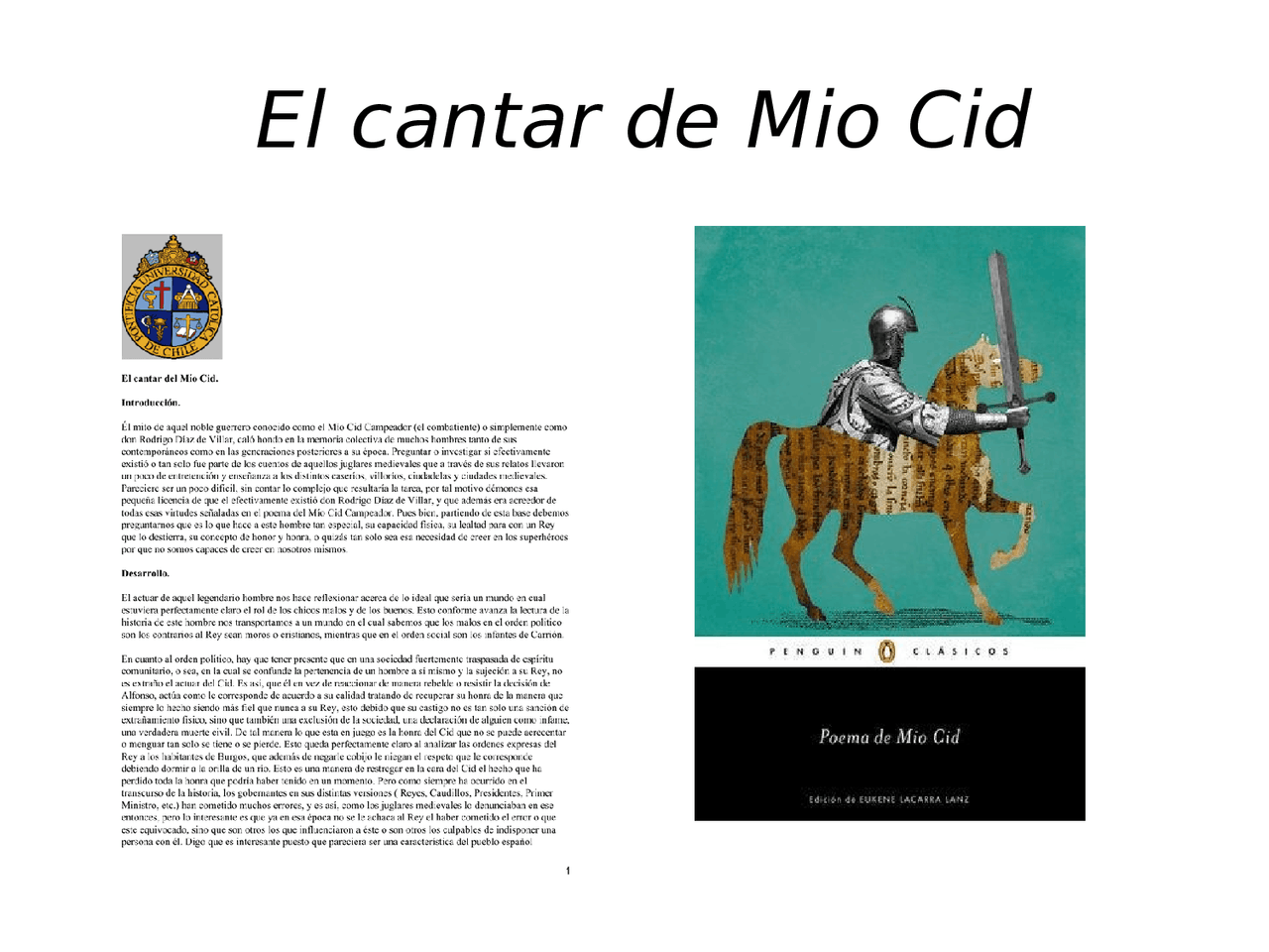 El Poema Del Mio Cid Preguntas Y Respuestas Texto completo del Mio Cid Campeador | Apuntes de Lengua y Literatura