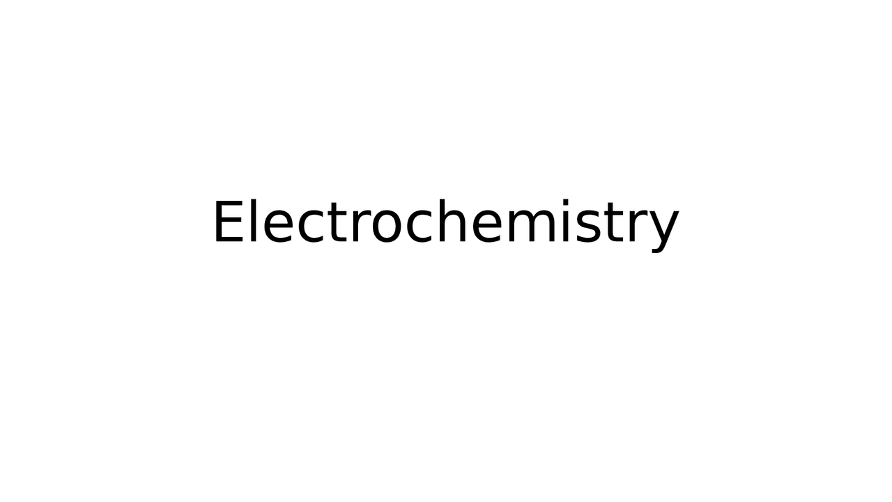 Electrochemistry general information Docsity
