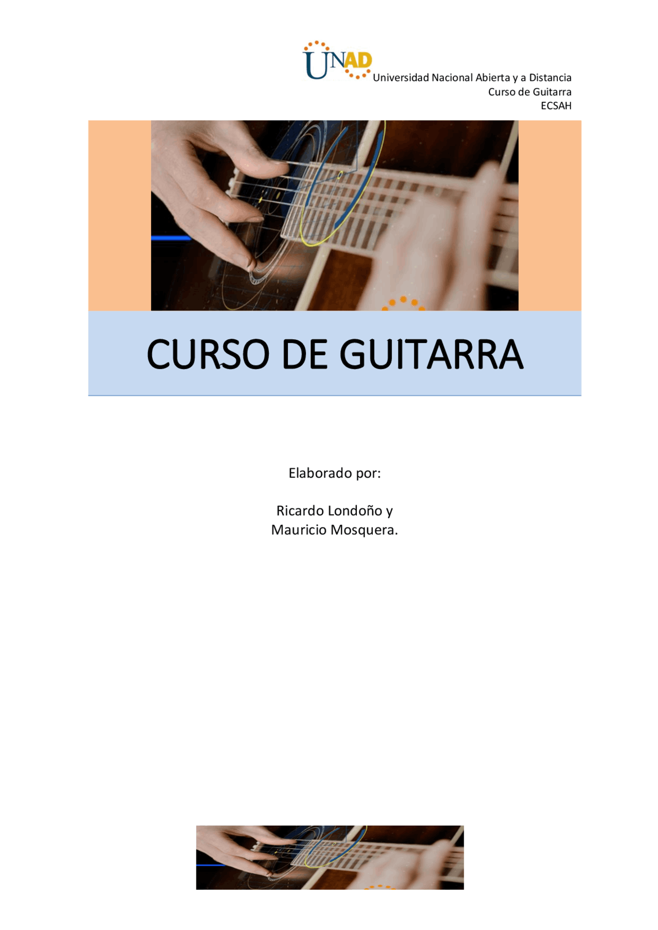 Métodos del Curso de Guitarra (Programa UNAD) - Docsity
