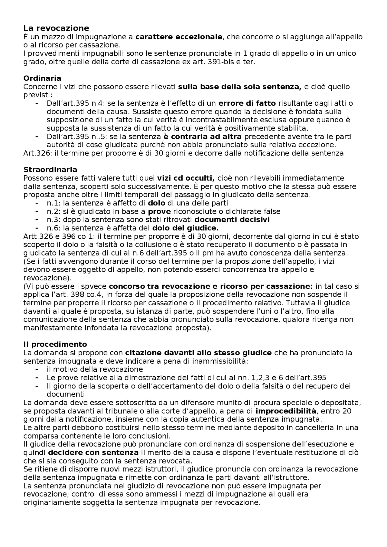 Procedura civilele impugnazioni Docsity