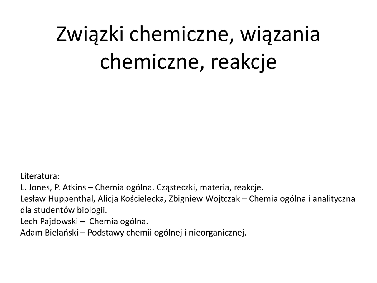 Związki chemiczne, wiązania chemiczne, reakcje - Docsity