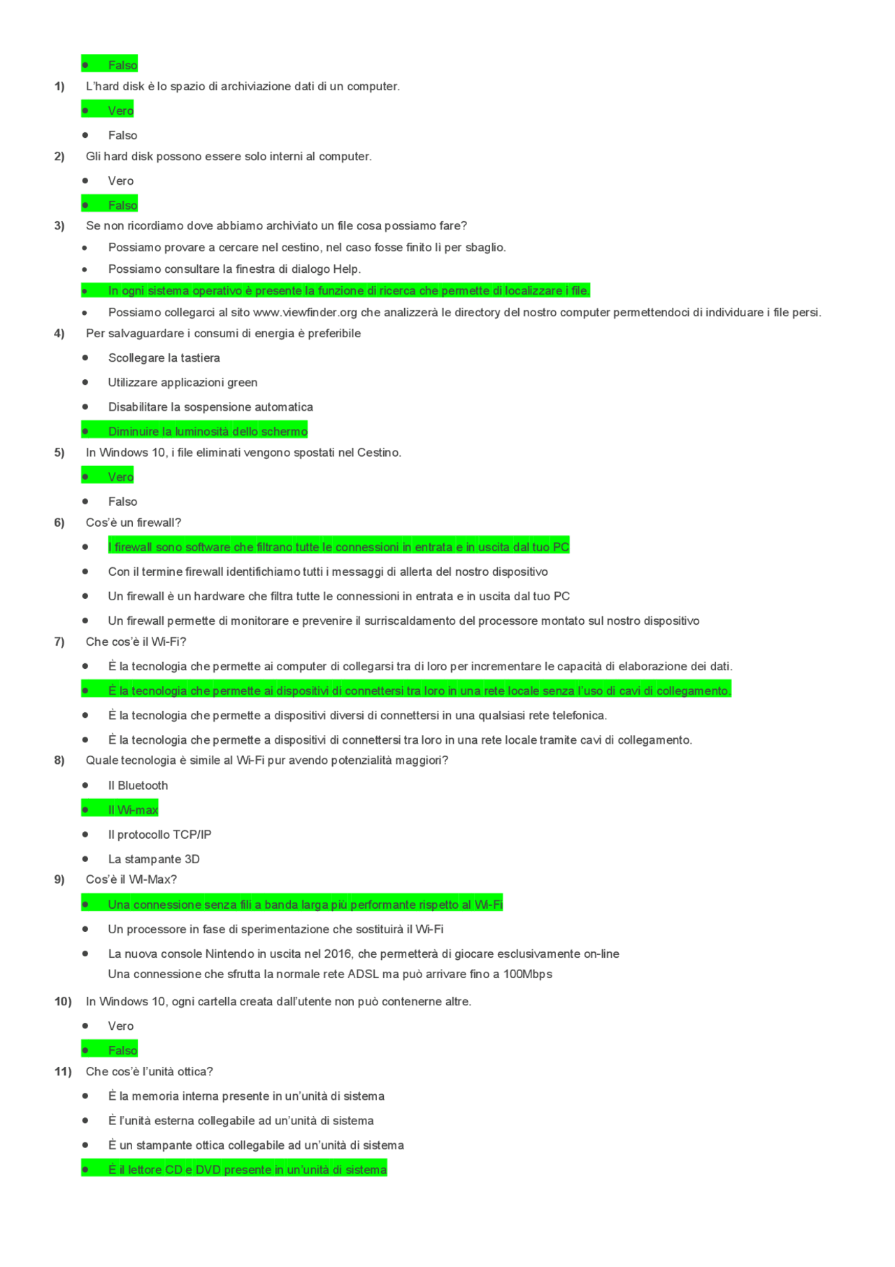 Eipass 7 Moduli User, Domande e risposte - 1° MODULO (Parte 5 ...