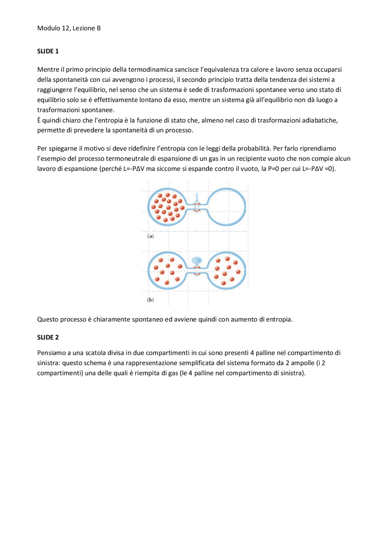 LEZIONI DI CHIMICA - Dal primo al Secondo principio della termodinamica ...