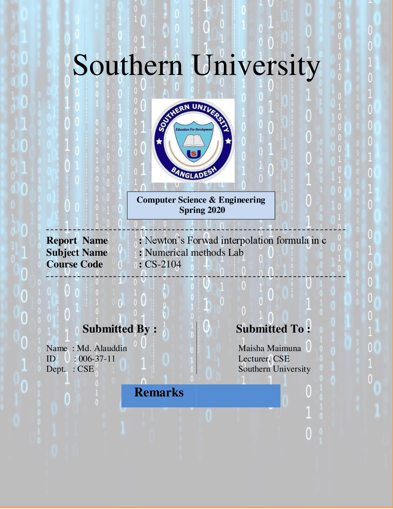 Newton Forward Interpolation Formula Newton Forward Interpolation Formula