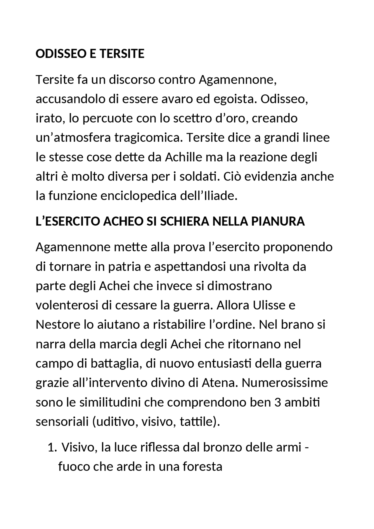 Iliade riassunti e analisi di episodi chiave Appunti di Italiano Docsity