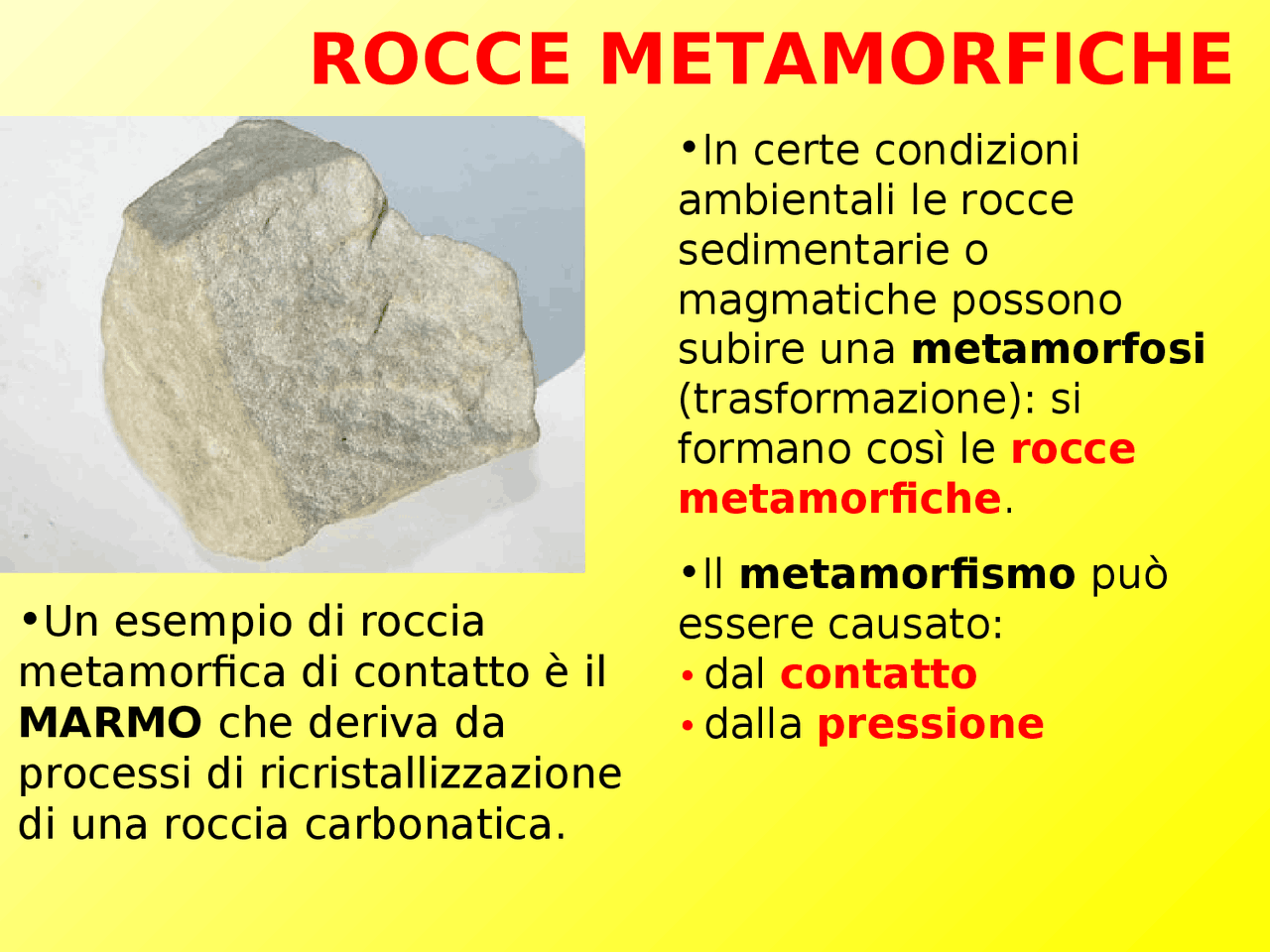 Rocce Metamorfiche ppt - Docsity