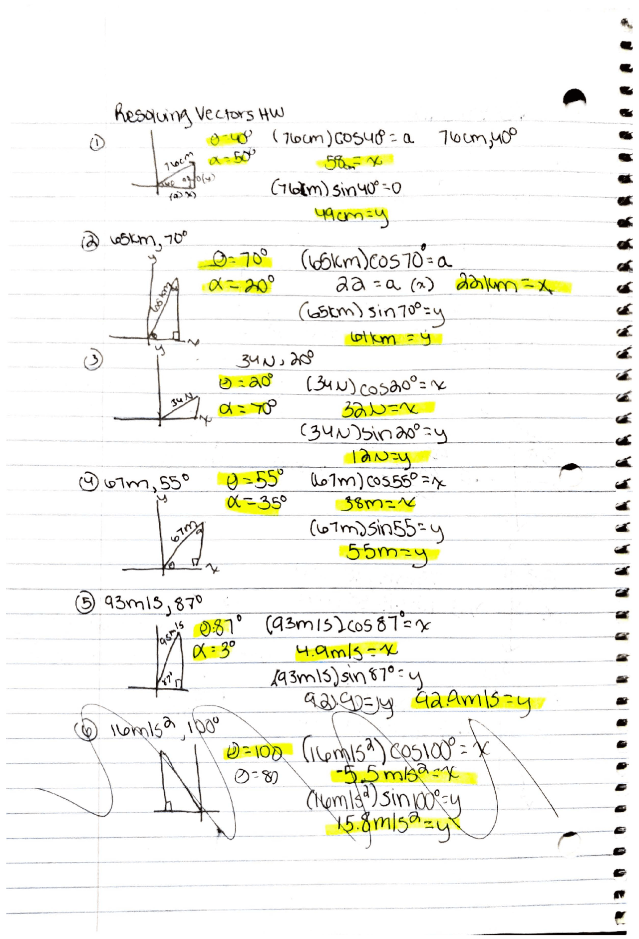 Examples of Resolving Vectors - Docsity