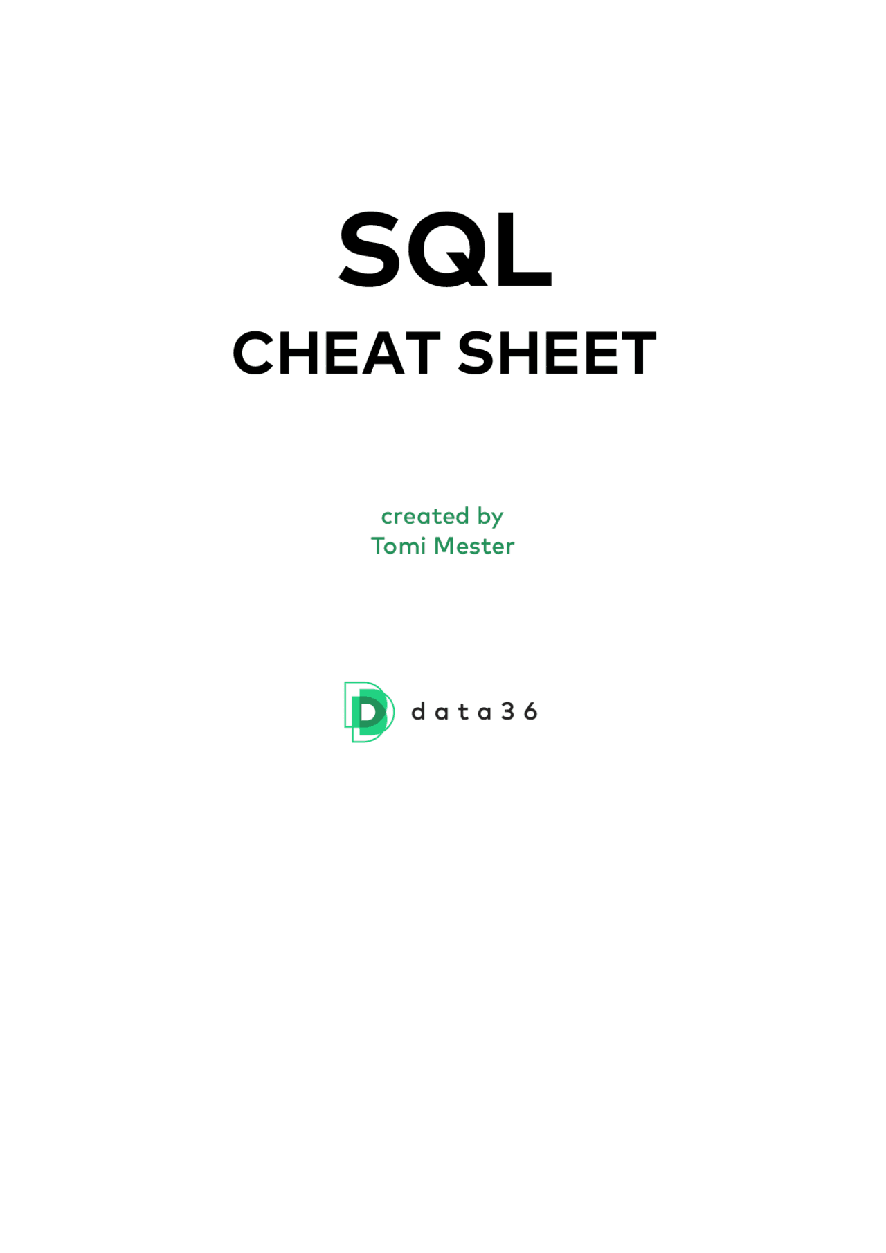 SQL Cheat Sheet: from Basic to Intermediate Level - Docsity