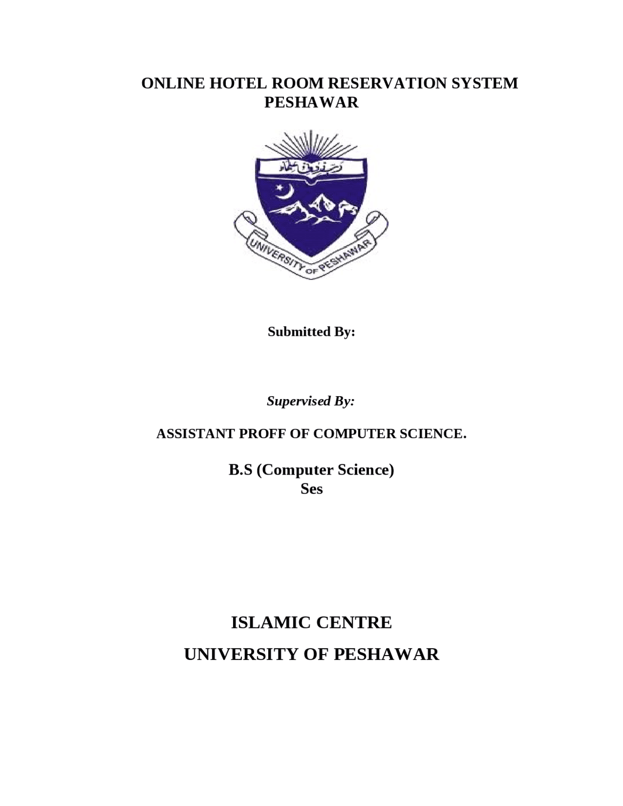 ONLINE HOTEL ROOM RESERVATION SYSTEM PROJECT REPORT | Lab Reports ...