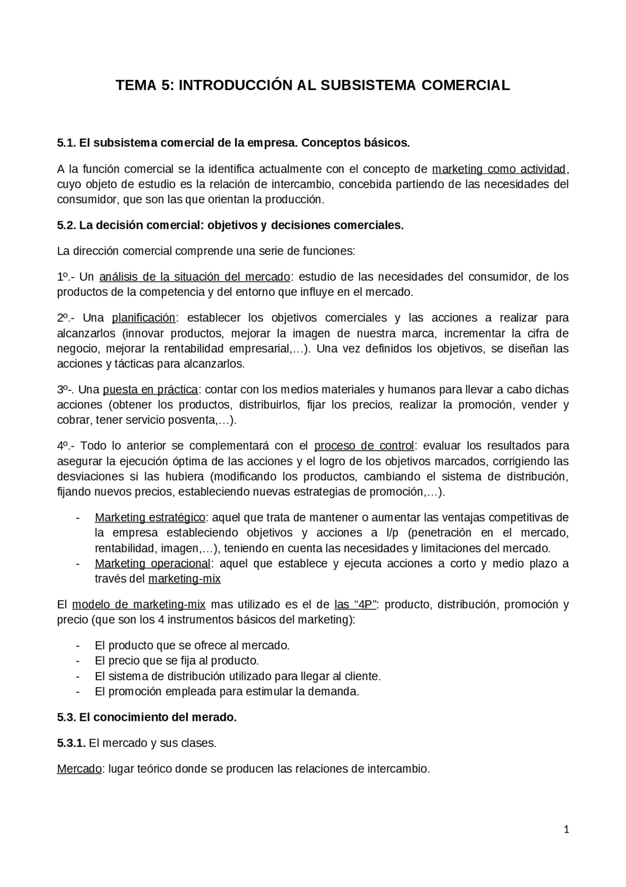Tema 5 administración de empresas - Docsity