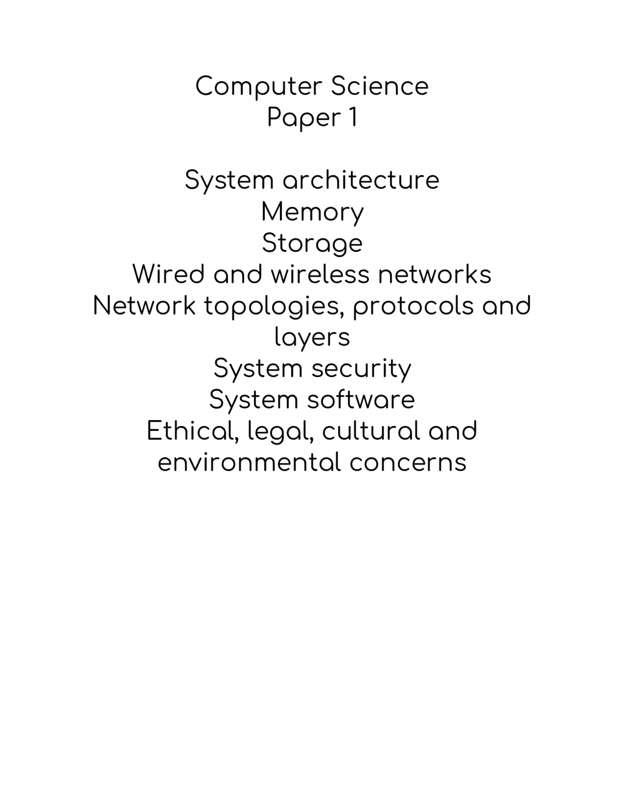 Pages Computer Science OCR computer science page divider | Study notes Computer science | Docsity