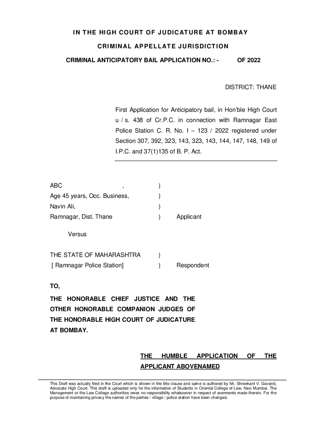 Bail of anticipatory Docsity