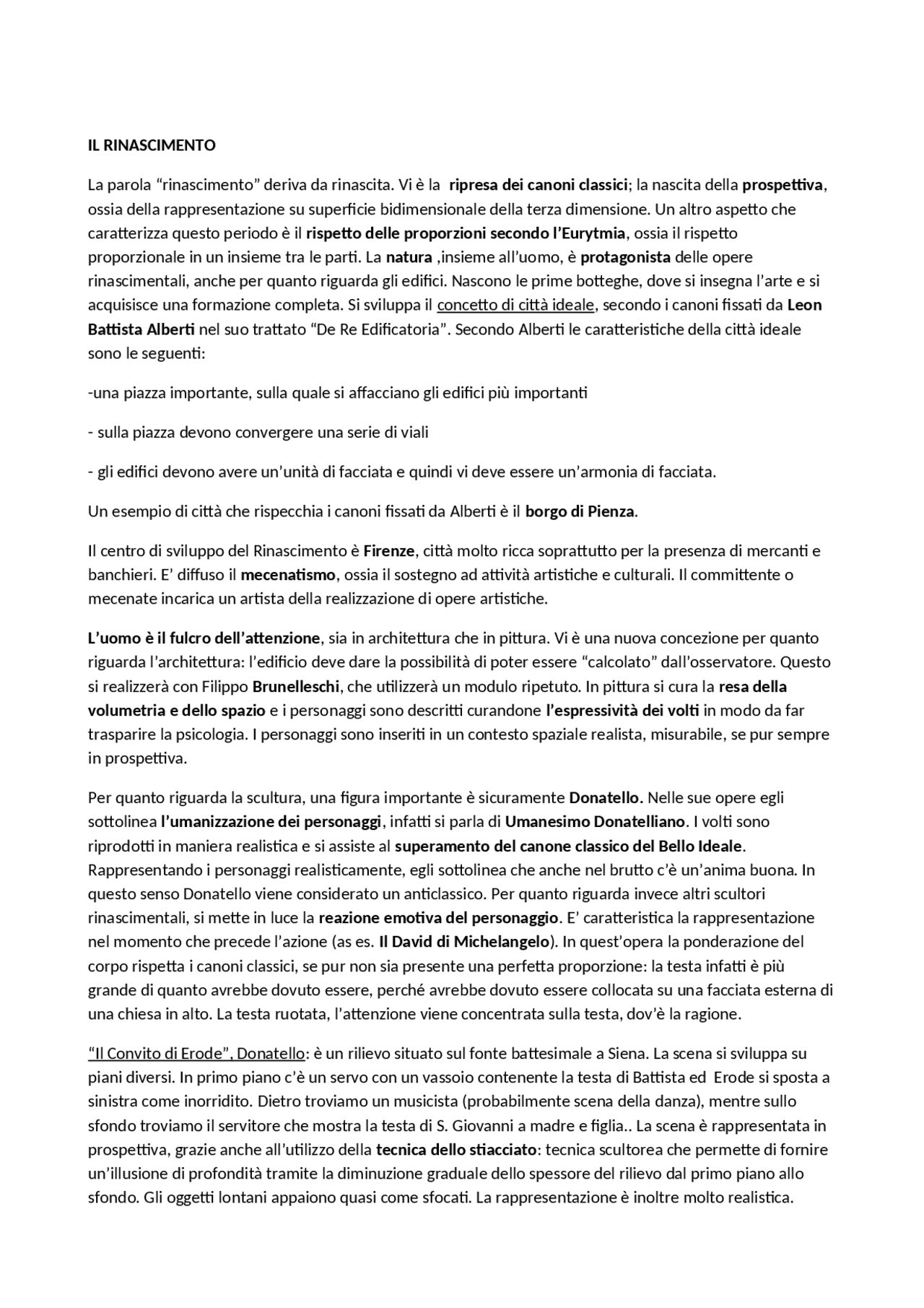 IL RINASCIMENTO IN ARTE Docsity