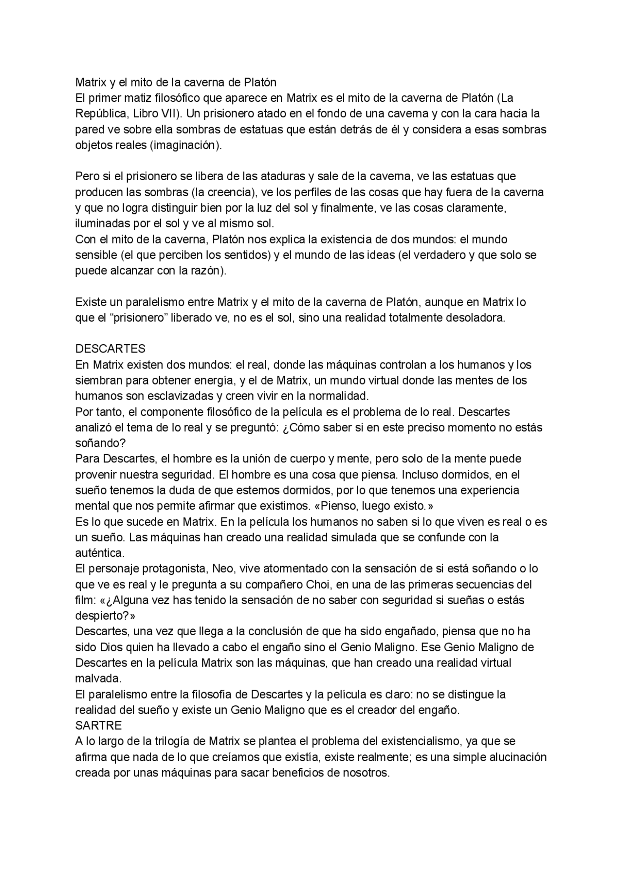 Resumen Pelicula Matrix Docsity