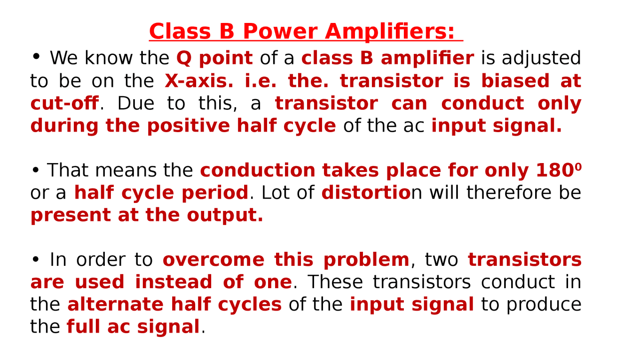 CLASS B POWER AMPLIFIER - Docsity
