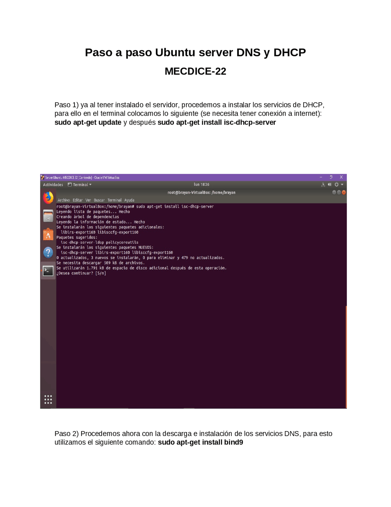 Configuracion Ubuntu Server | Apuntes de Administración de Sistemas y Redes  | Docsity