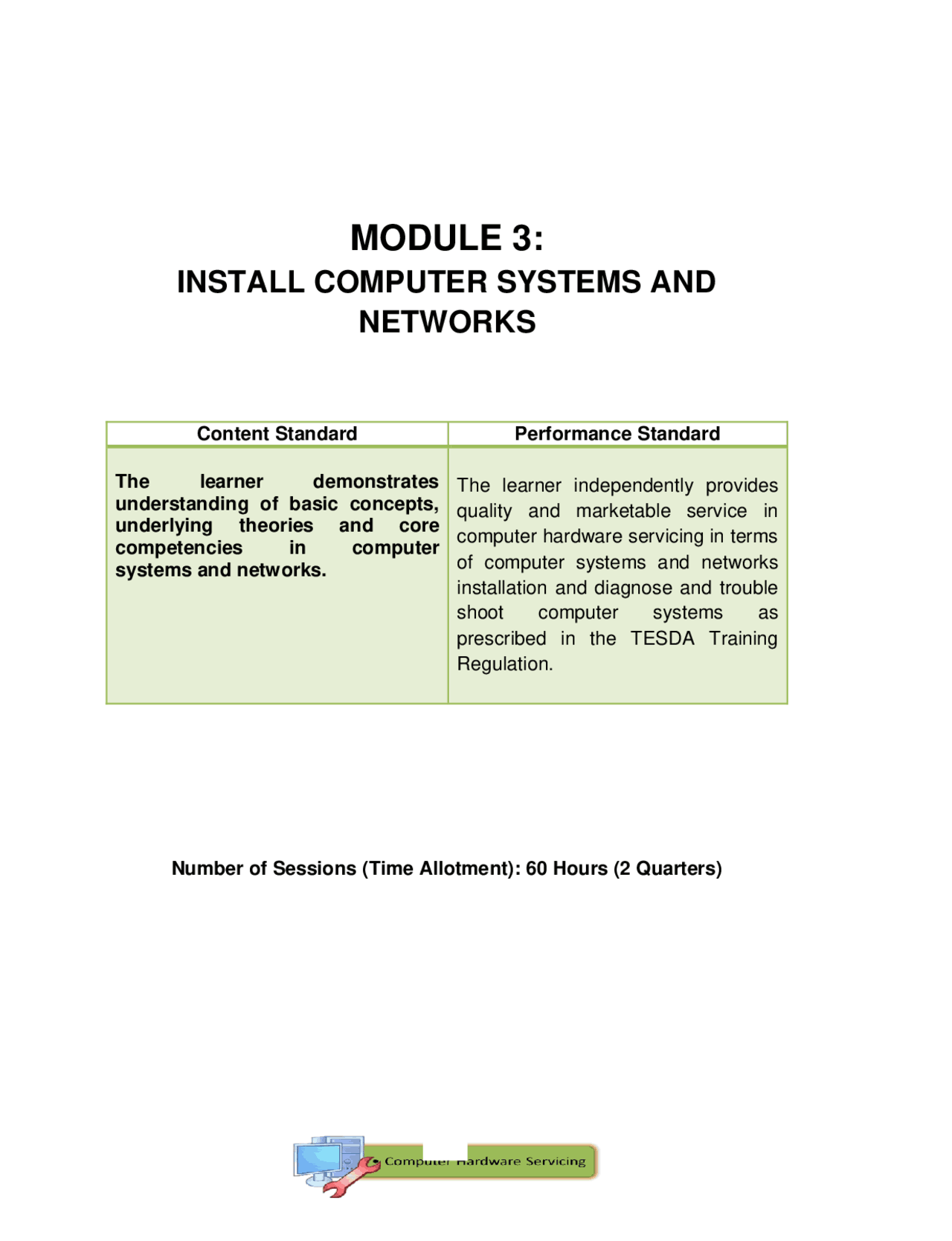Grade 9 TLE Module Hardware | Lecture notes Computer science | Docsity