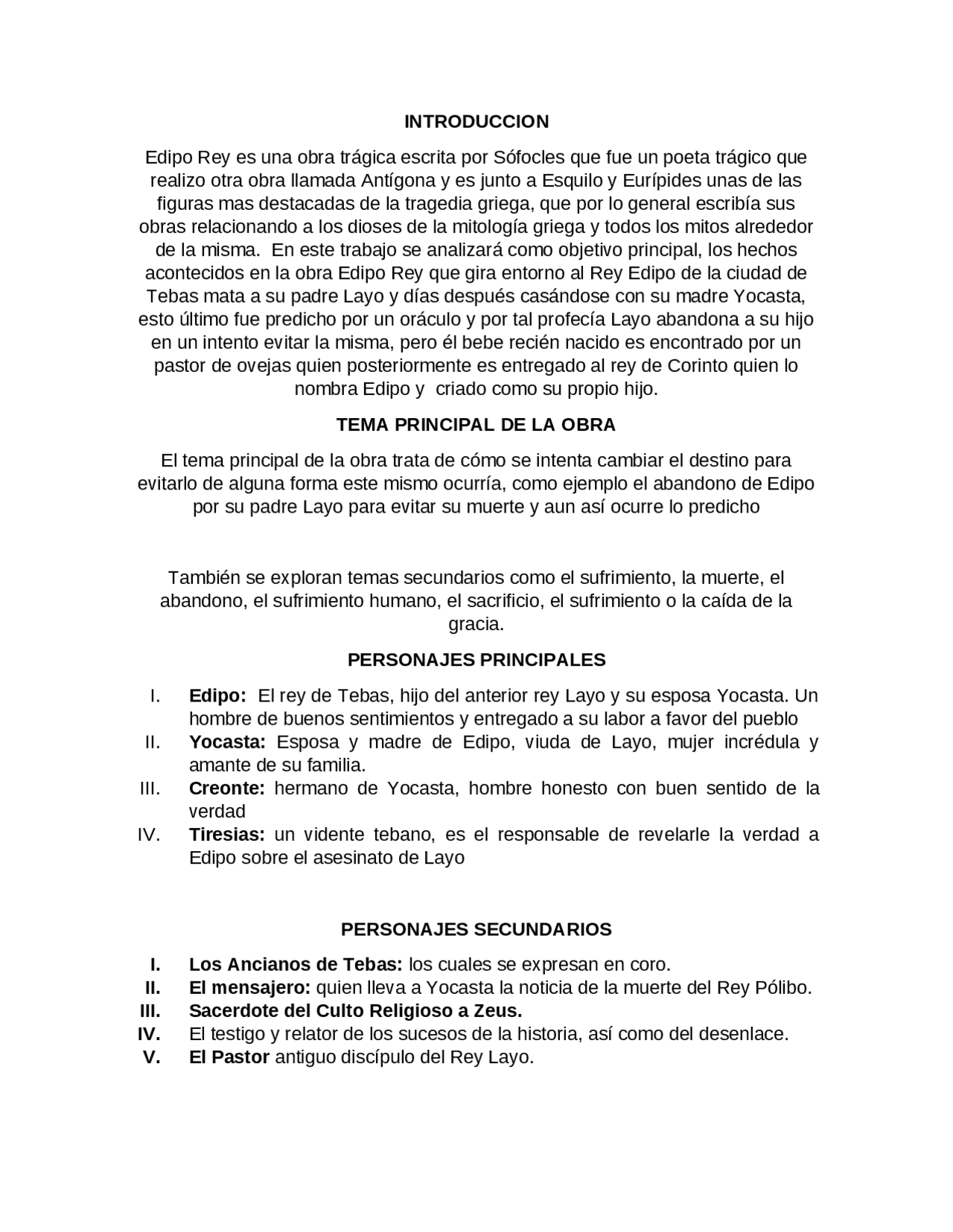 Resumen De Edipo Rey Docsity