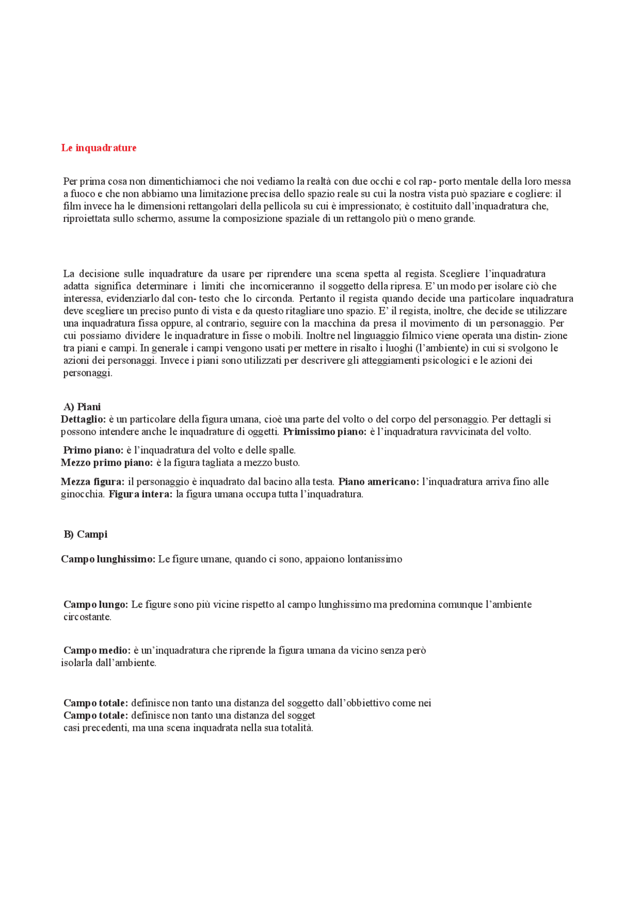 Linguaggio filmico tecniche e simbolismi nel cinema - Docsity