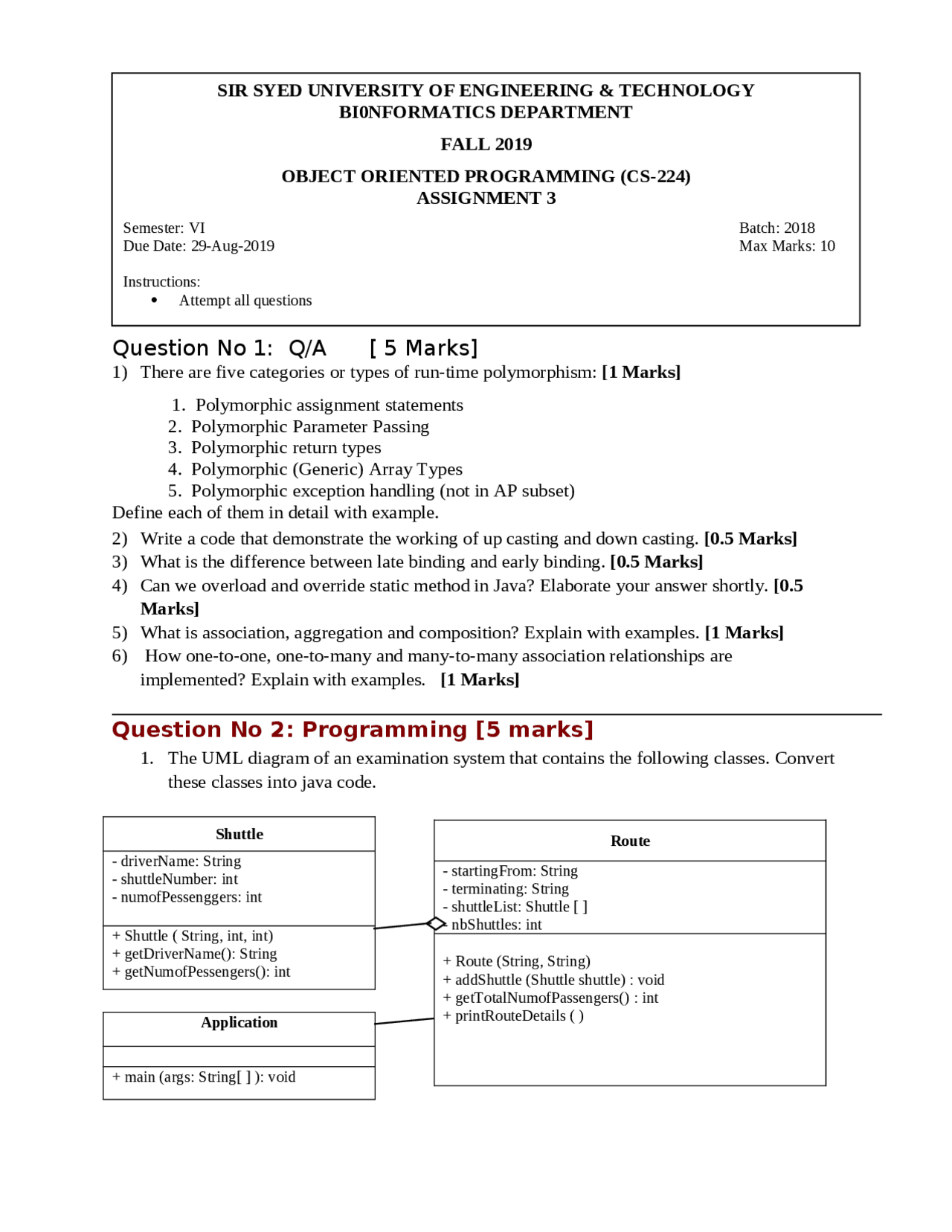 Object oriented programming Assignment 2 | Assignments Object Oriented ...
