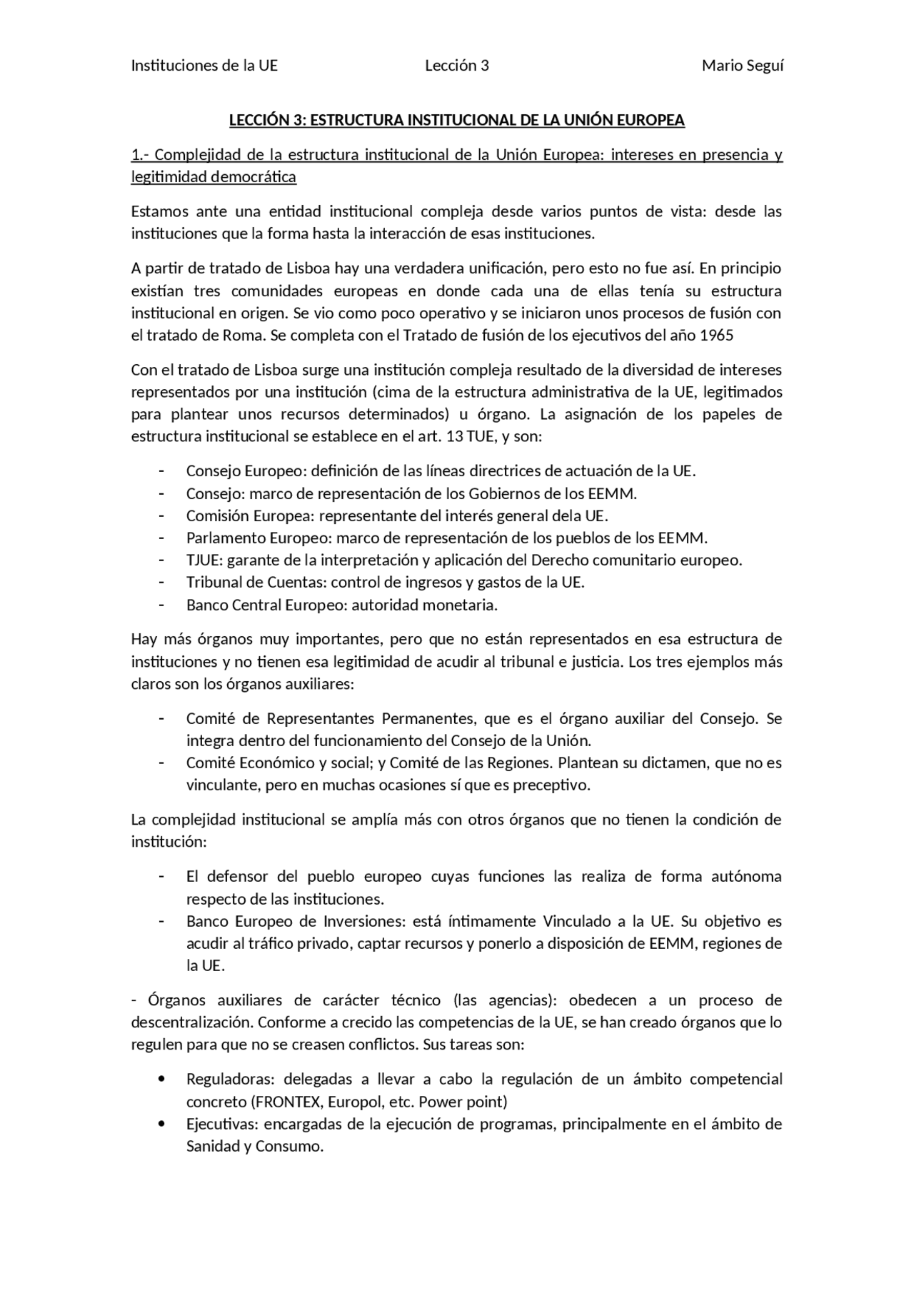 Tema 3 Instituciones de la UE - Docsity