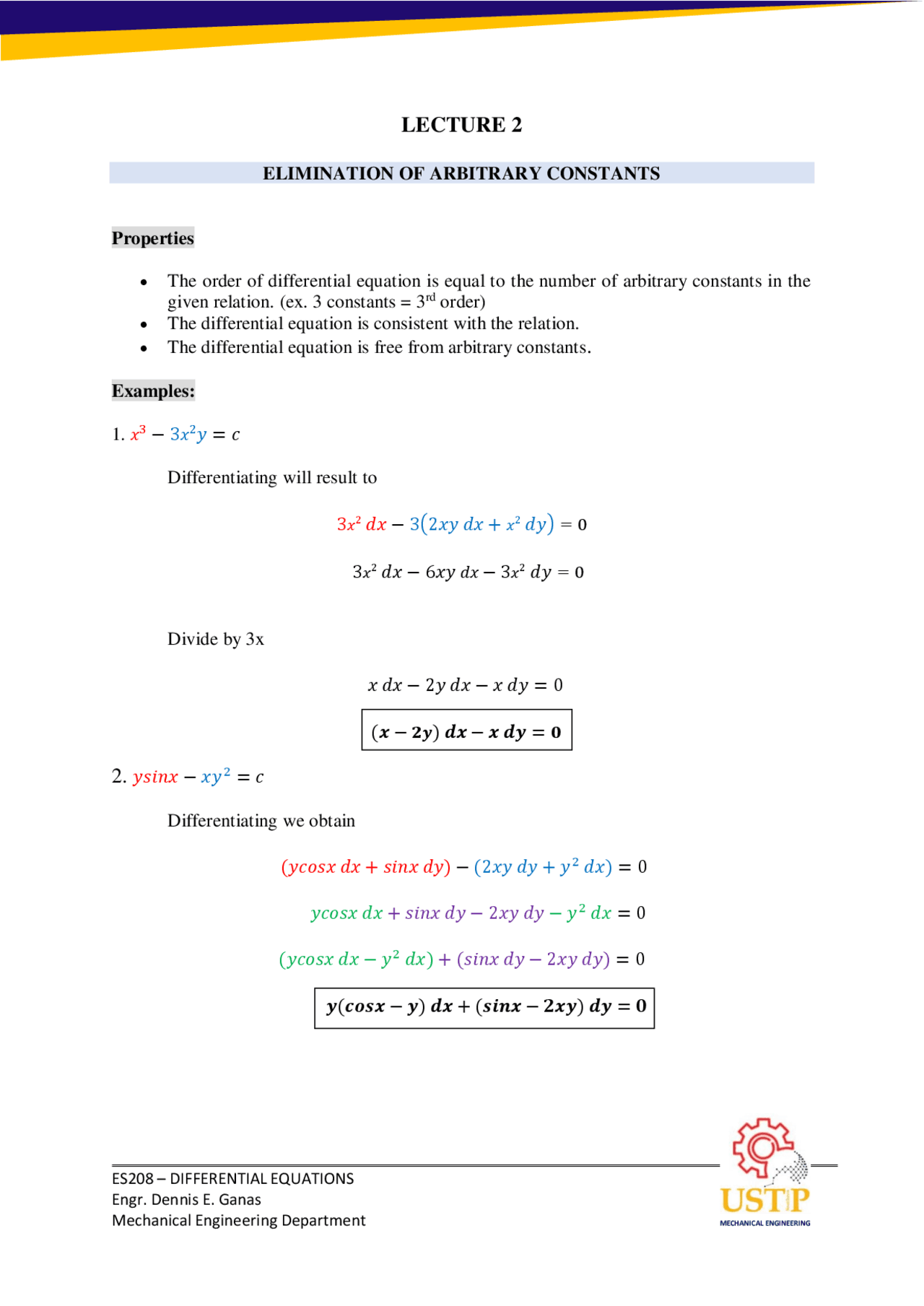 Differential Equation Docsity
