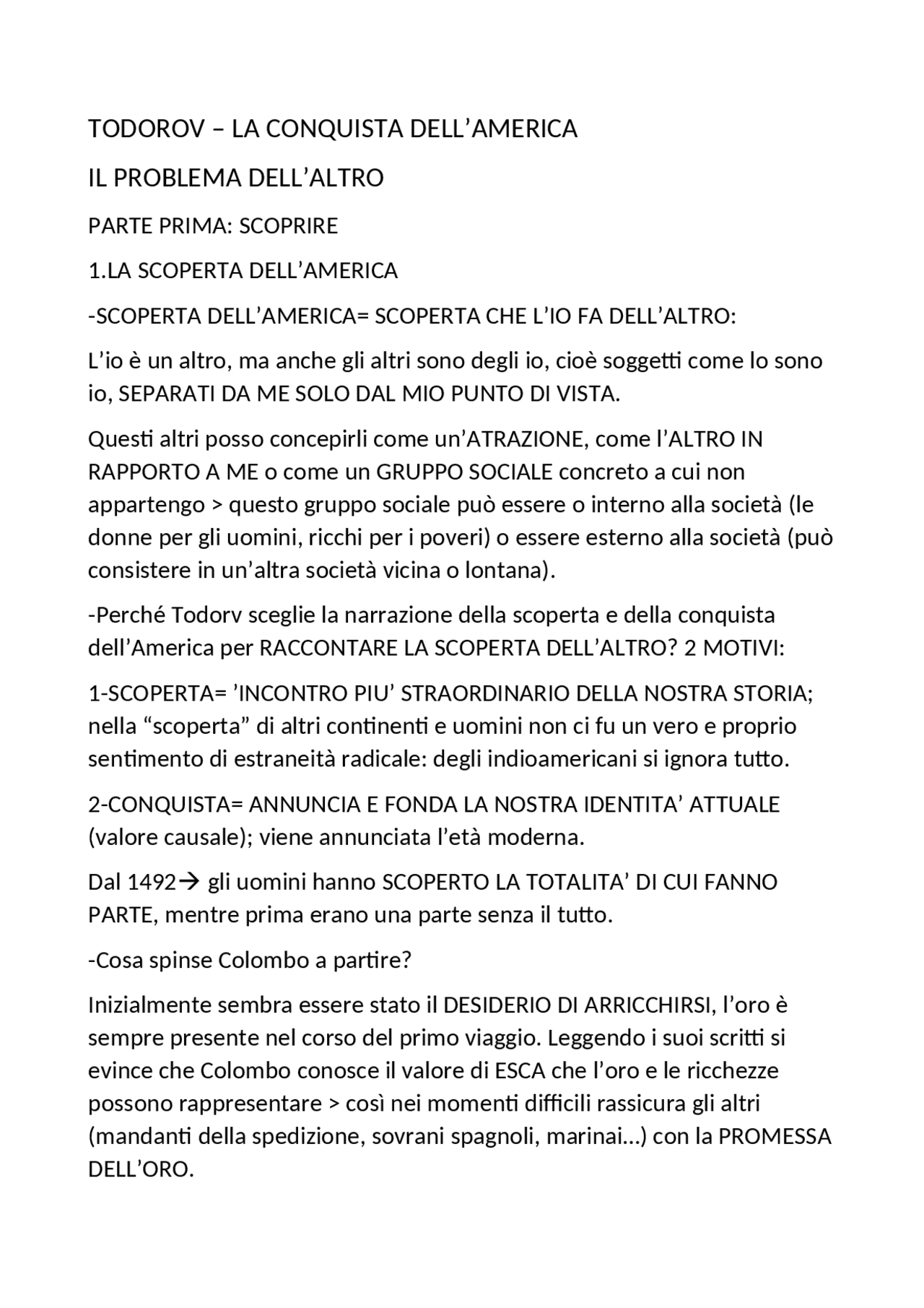 Riassunto La conquista dell'America. Il problema dell' Riassunto La conquista dell'America. Il problema dell'