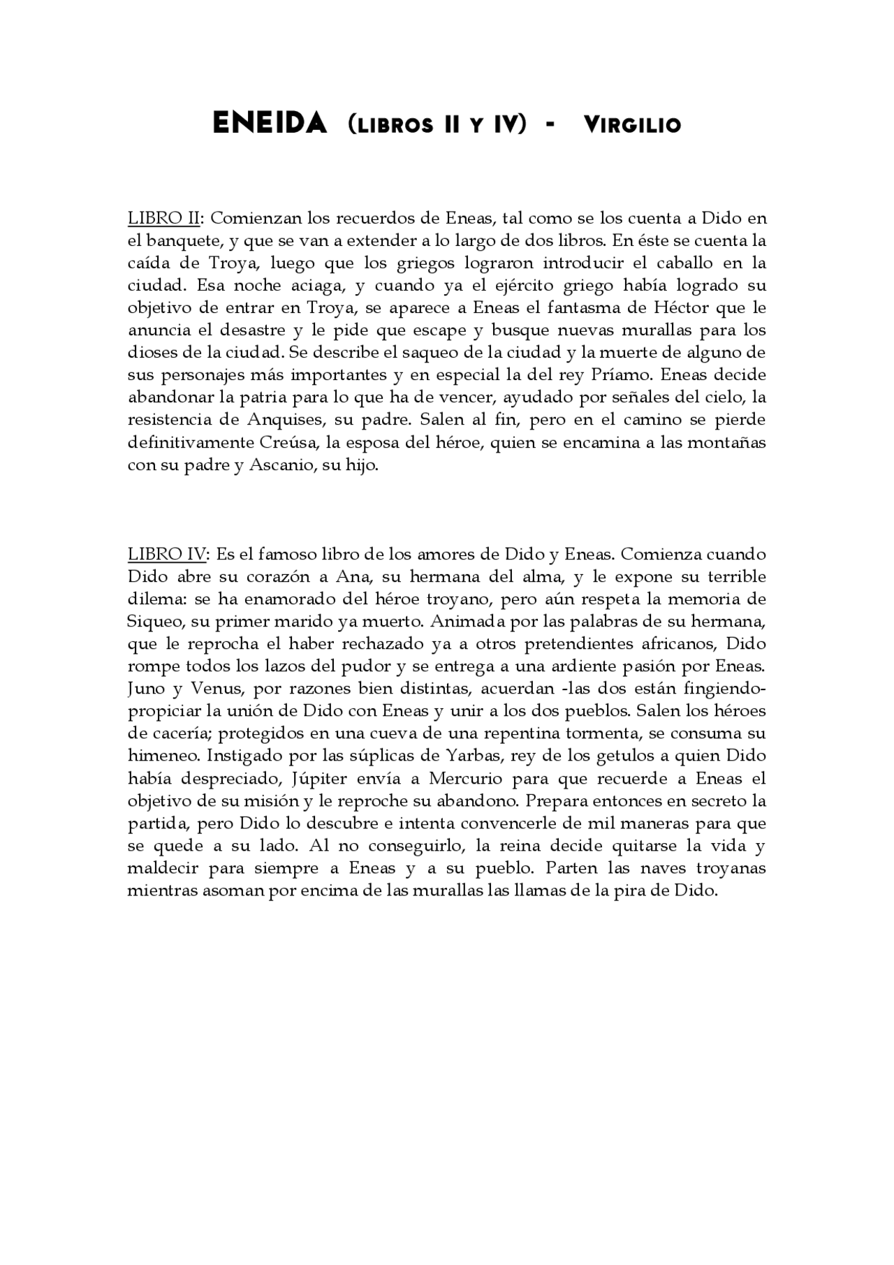 Resumen Eneida Ii Iv Pdf Docsity