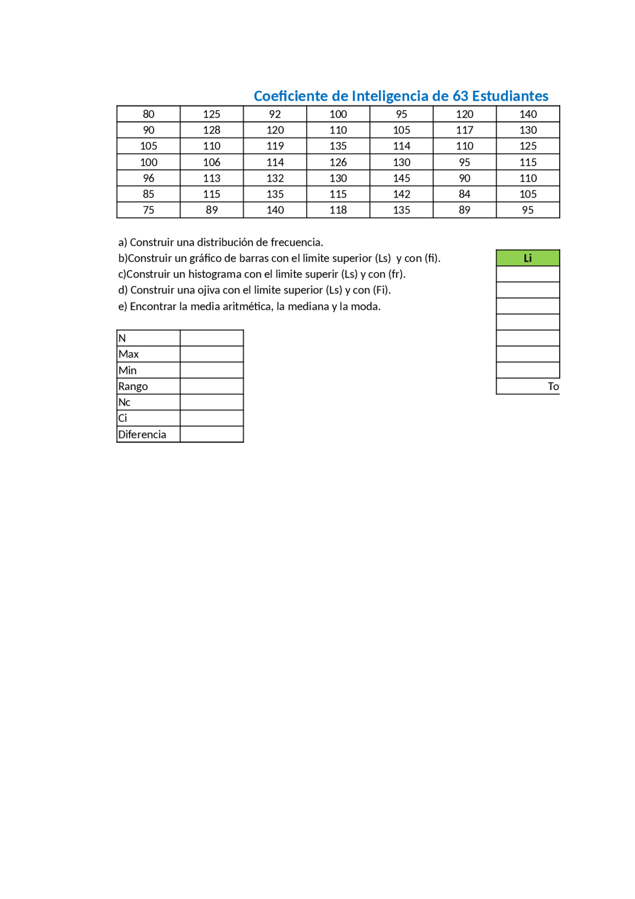 Tareas de estadisticas un ejercicio de excel y varias diapositivas de ...