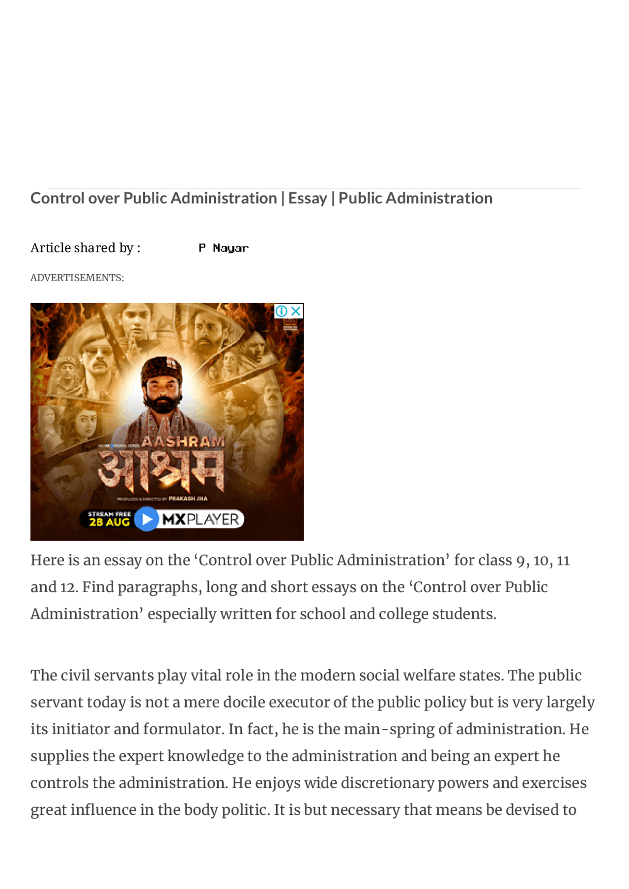 Control Over Administration Control over administration | Study notes Introduction to Public ...