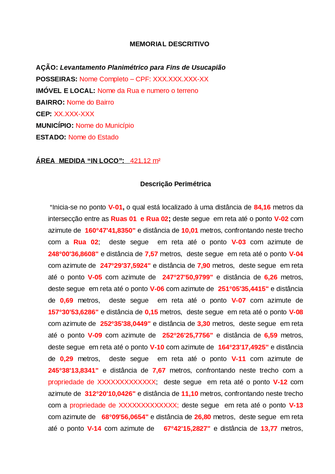Modelo De Parecer Descritivo
