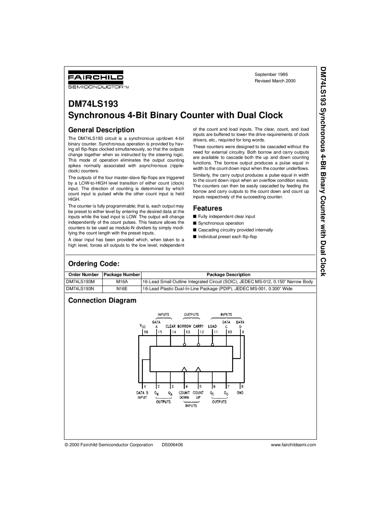 74ls193 Layout Datasheet do circuito integrado 74LS193 - Docsity