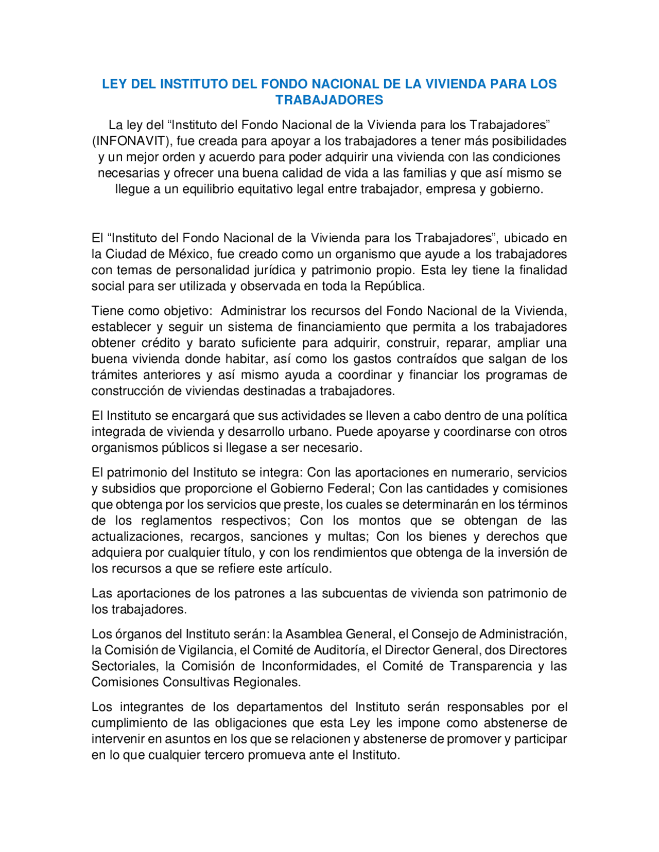 Ensayo Ley Del Infonavit Docsity