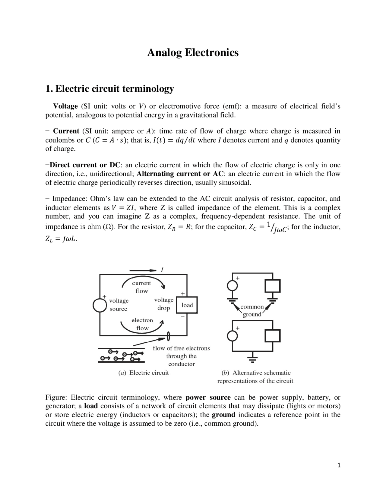 Analog Electronics Notes - Docsity
