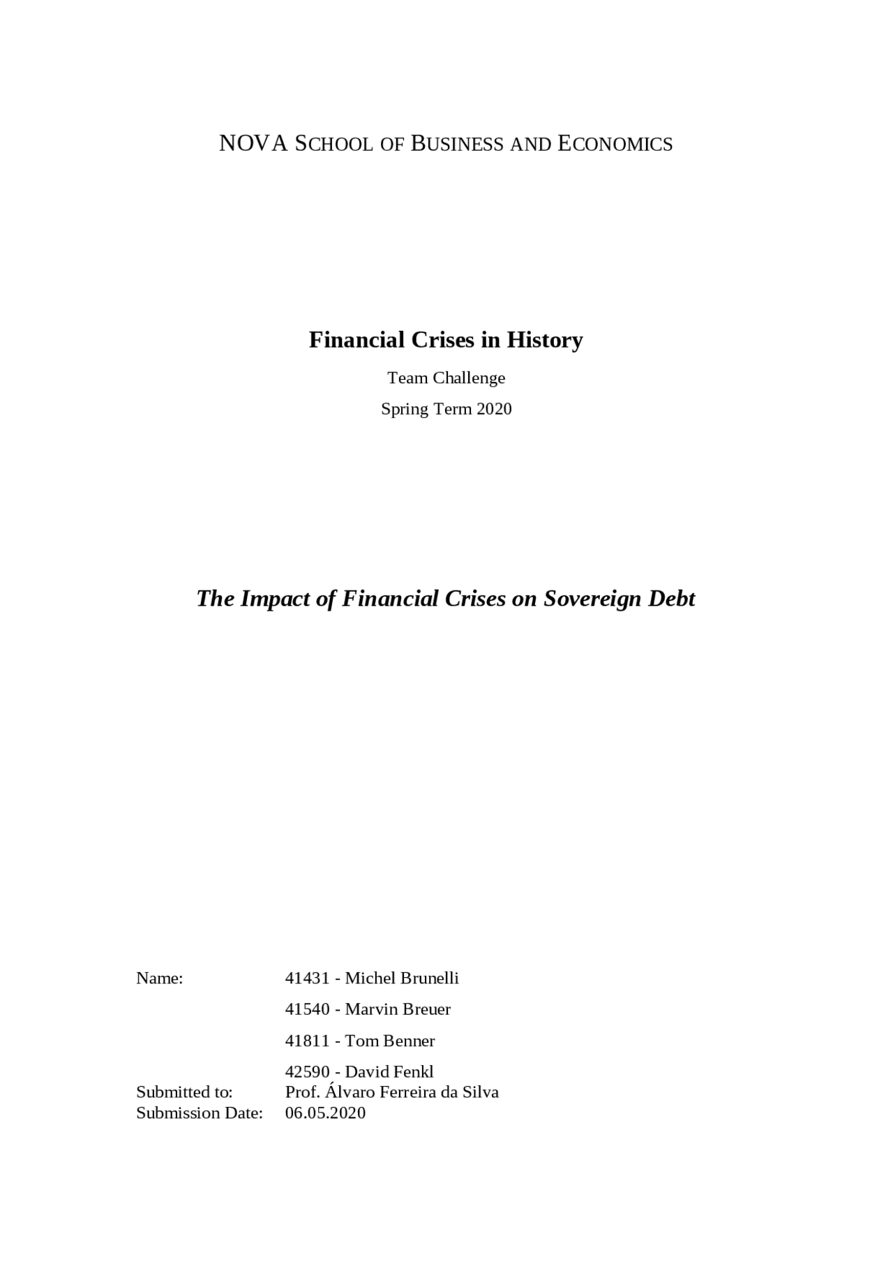 The Impact of Financial Crises on Sovereign Debt - Docsity