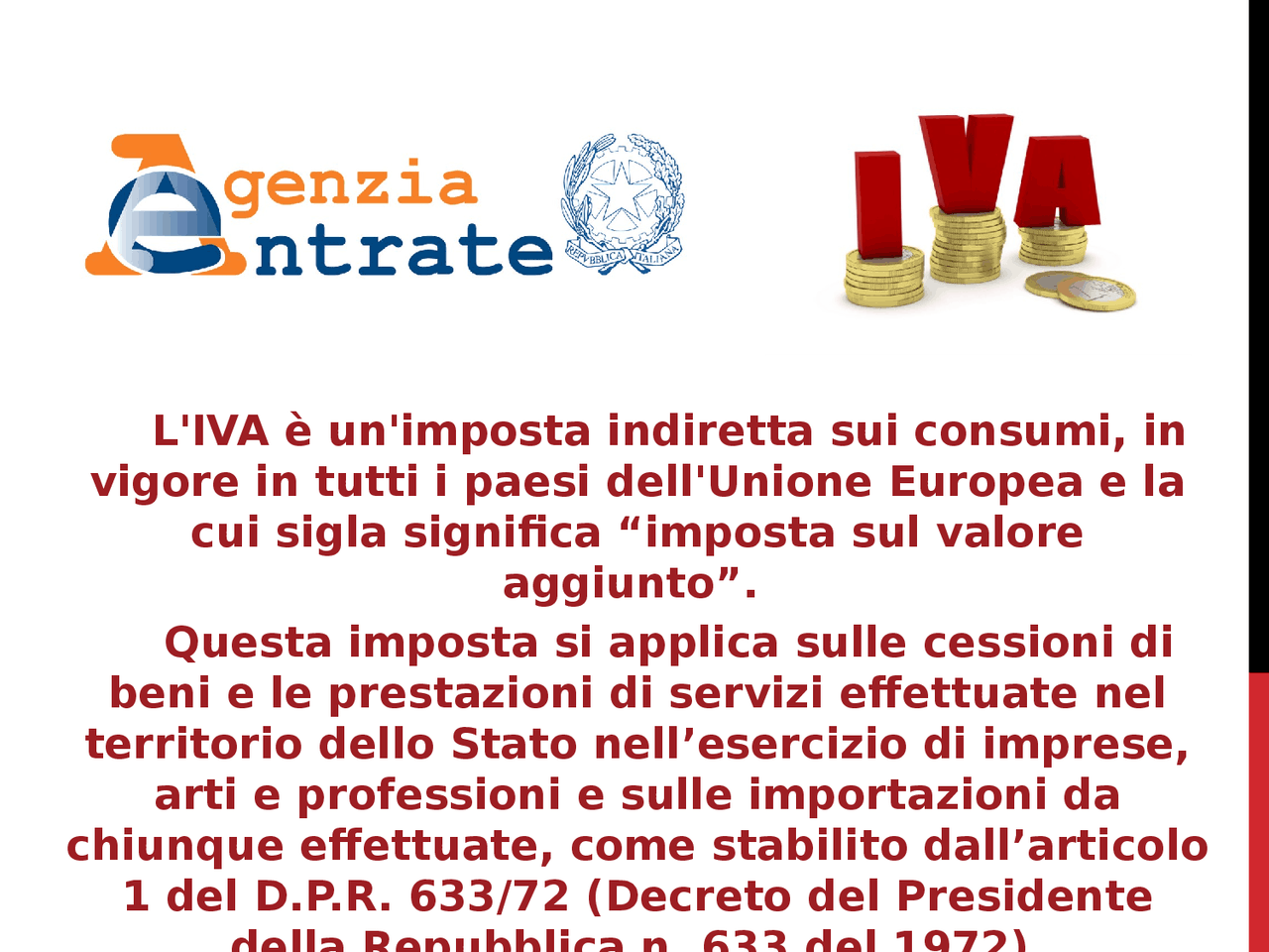 Imposta sul Valore Aggiunto (IVA) Docsity