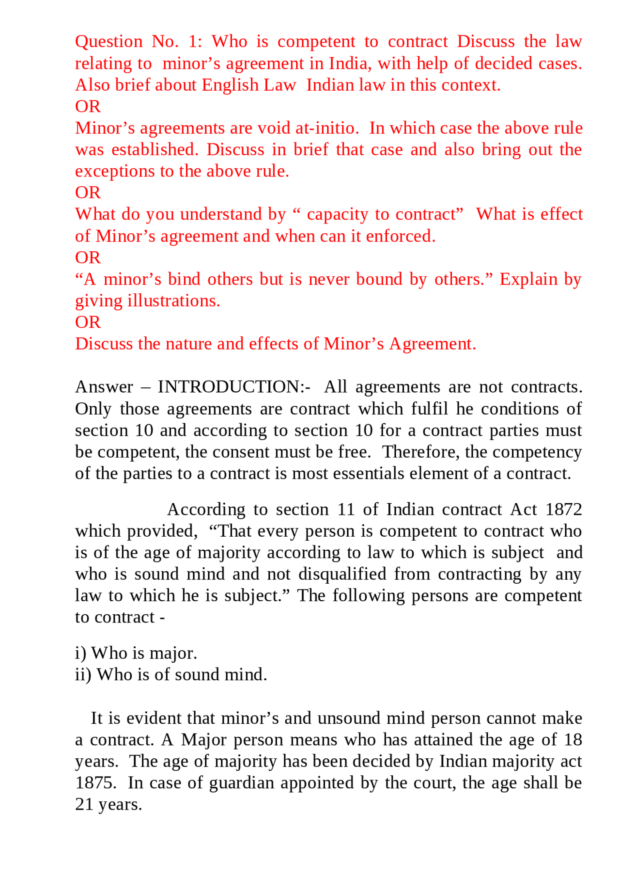 Contract 1 Llb Notes.pdf LAW OF CONTRACT LLB NOTES - Docsity