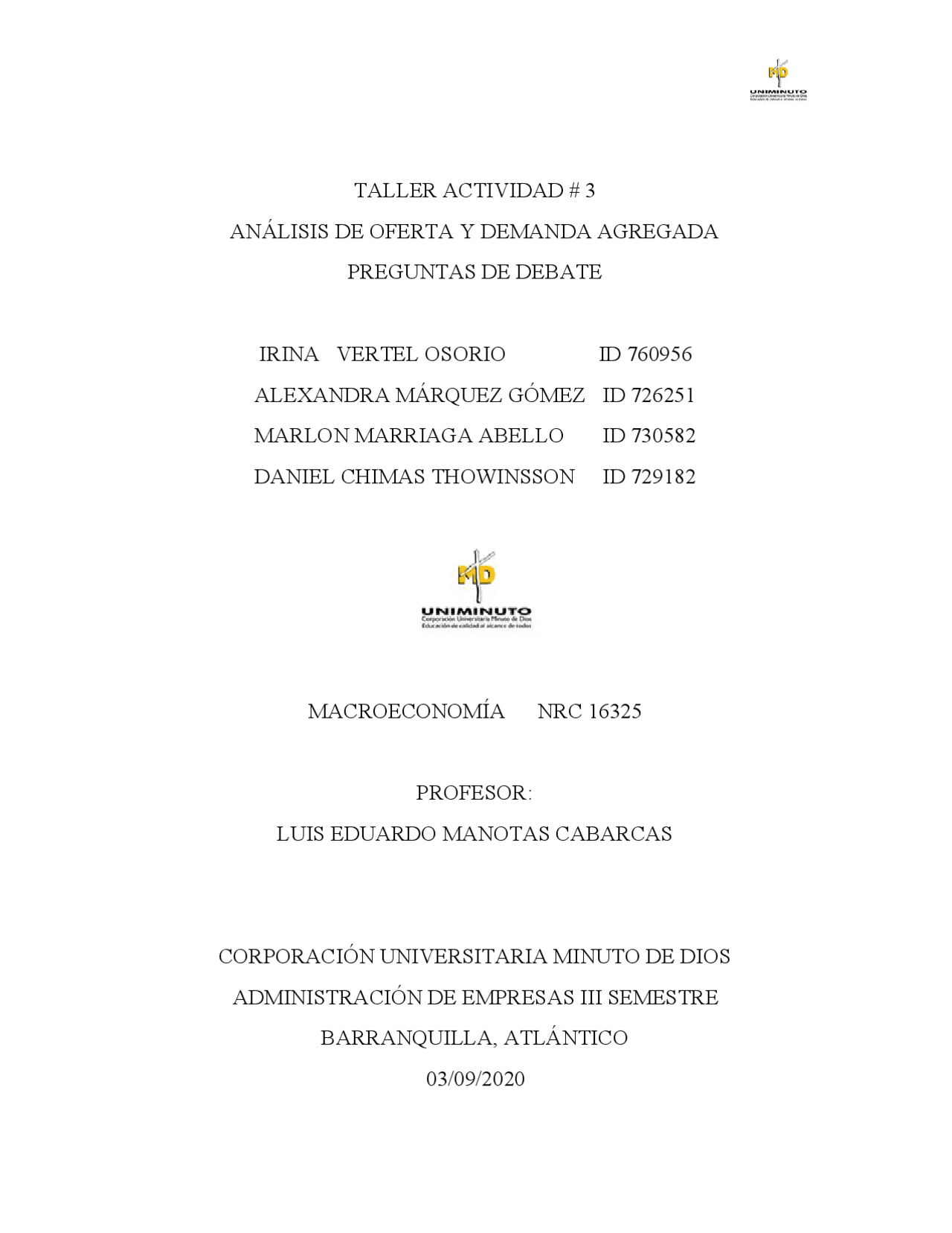Análisis y movimiento de la Macroeconomía - Docsity