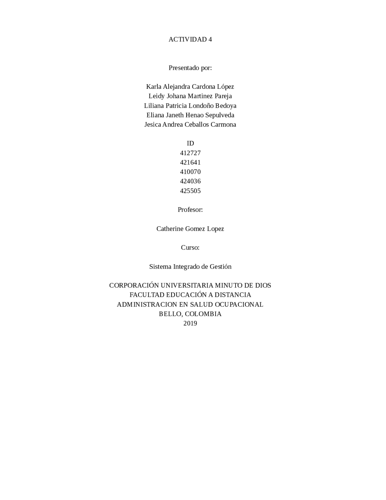 Actividad evaluativa 4 Sistemas integrados de gestion - Docsity