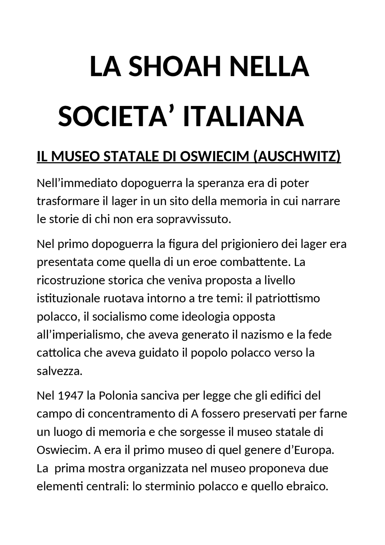 La shoah nella società italiana: la scuola ed aushwitz e il giorno ...