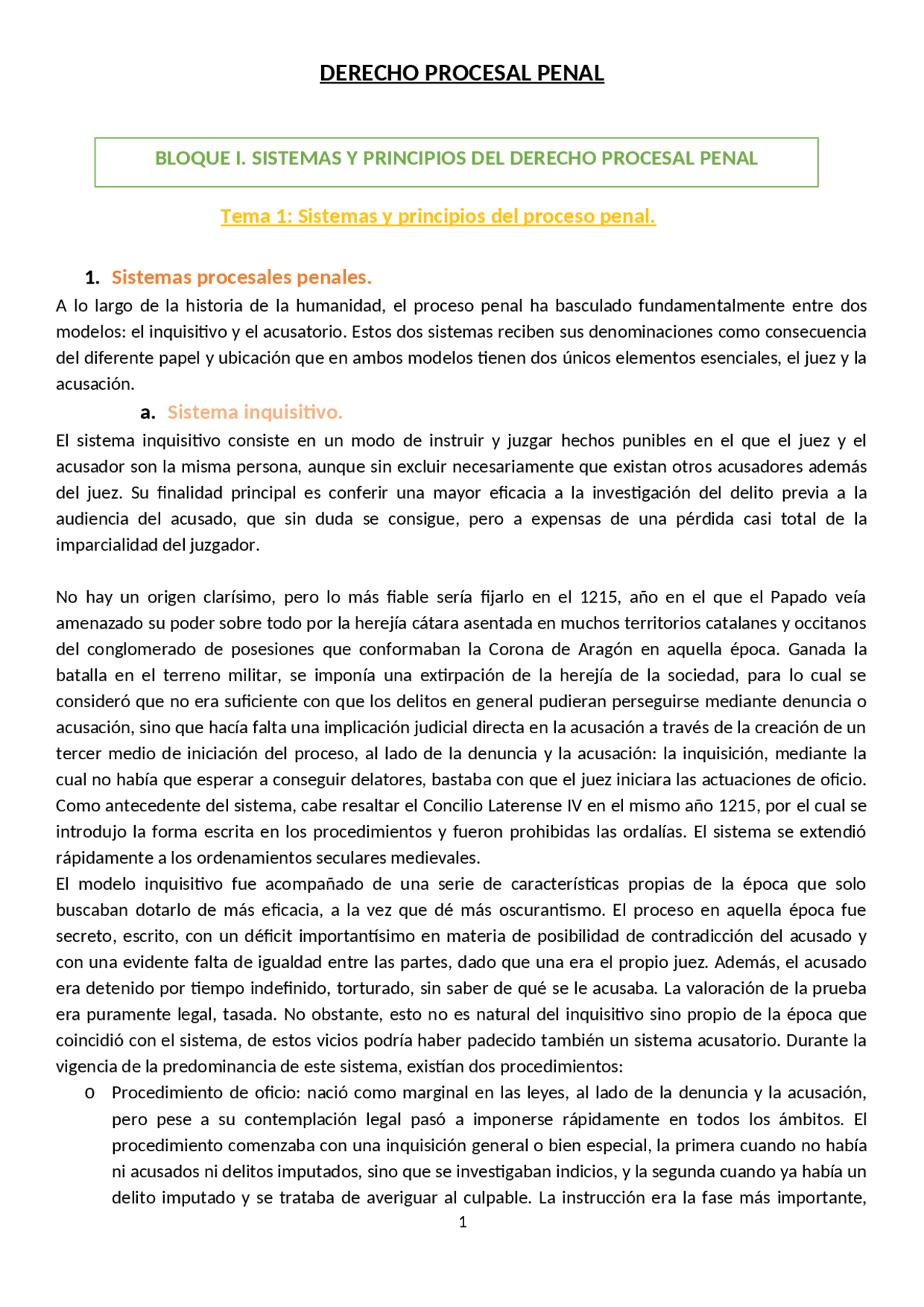 Derecho Procesal Penal: Sistemas y Principios del Proceso Penal ...