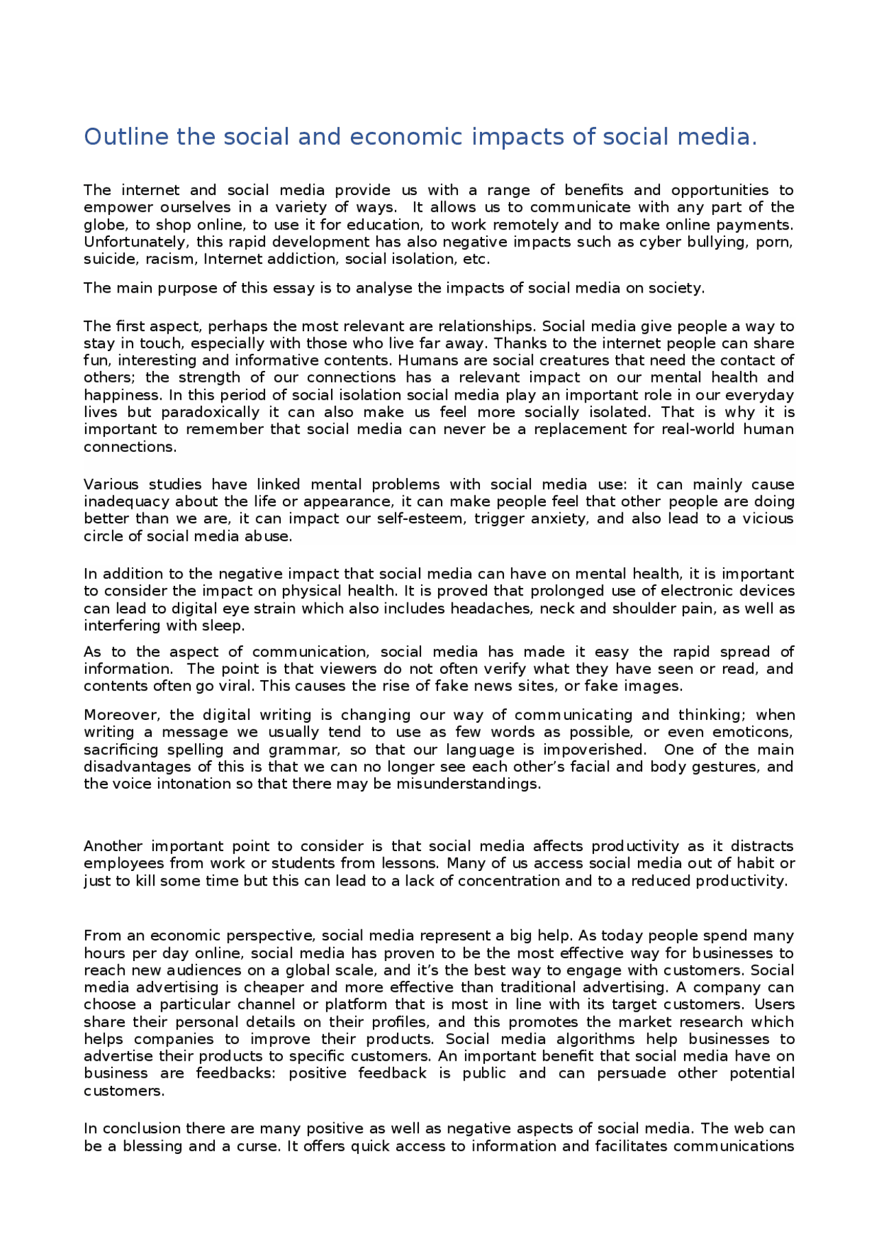 Essay Social And Economic Impacts Of Social Media Docsity essay-social-and-economic-impacts-of-social-media-docsity