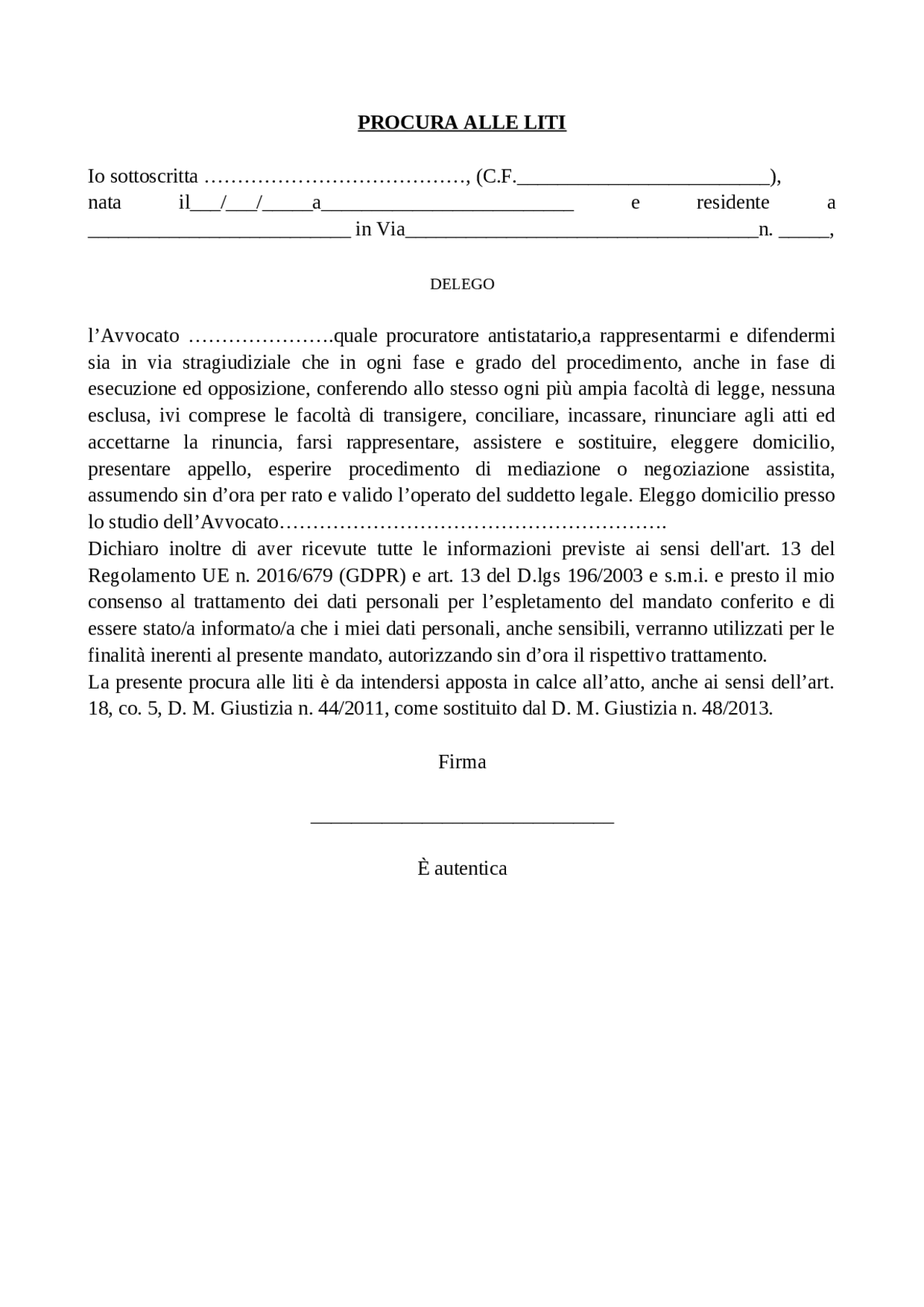 Procura Alle Liti Format Formulari Di Diritto Civile Docsity procura-alle-liti-format-formulari-di-diritto-civile-docsity