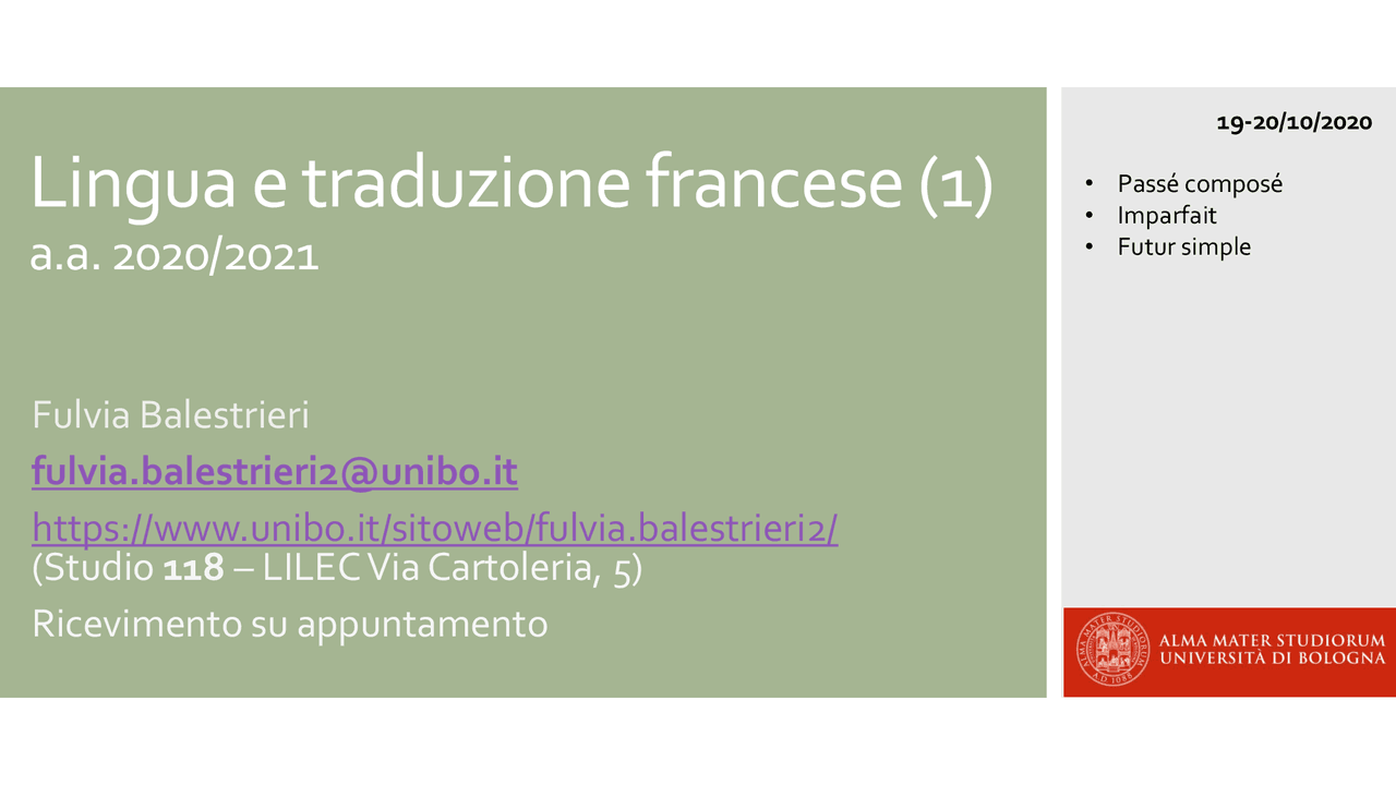 Imperfetto e futuro semplice in francese - Docsity