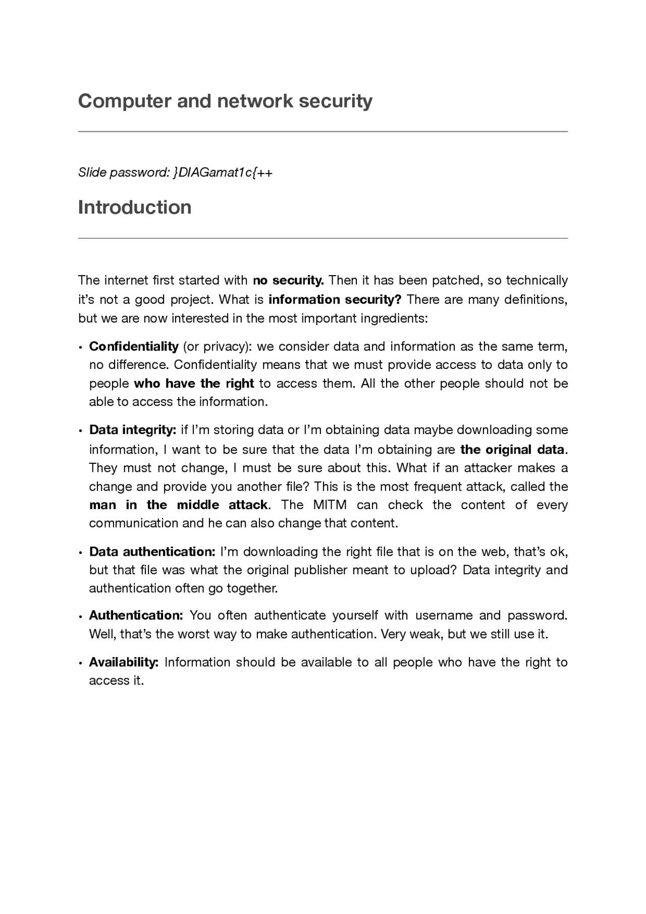 Computer and Network Security notes - Docsity